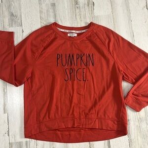 Rae Dunn Pumpkin Spice Light Weight Sweatshirt Size L